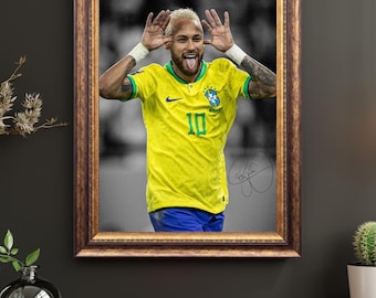 Neymar Jr Wall Art Poster – Soccer Football Player Decor – Sports Gift for Fans