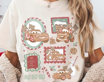 Retro Disney Cars Lebkuchen Weihnachtshemd, Lightning Mcqueen Weihnachtshemd, Disney Cars Weihnachtshemd, Mater Sally Doc Hudson Hemd