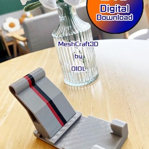 Adjustable Phone Stand STL File: 2 Angles, Compact Design (Digital Download)