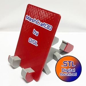 Adjustable Phone Stand STL File: 2 Angles, Compact Design (Digital Download)