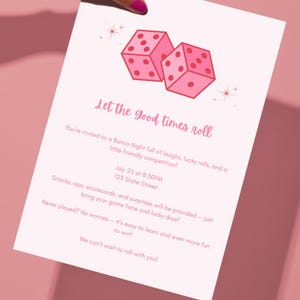 Bunco Party Invitation | Editable Dice Game Night Invite | Printable Bunco Night Template | Girls Night Party Invite | Canva Bunco Card