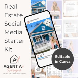 Starterskit Instagram sociale media onroerend goed: canva-sjablonen voor makelaars (digitale download)