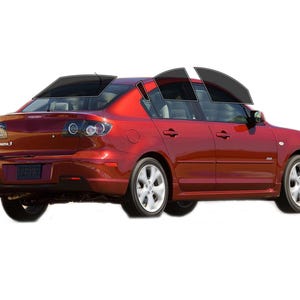 PreCut Window Film For Mazda 3 Sedan 2004-2009 UV-IR Blocking Two Ply Car Window Film Tint Enhances Privacy & Comfort