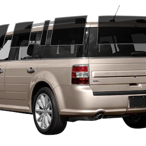 May include: A tan SUV with tinted windows, showcasing a set of window tinting samples. The vehicle has silver alloy wheels and a black rear bumper. The image highlights the potential for window tinting services.