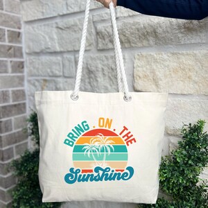Cute Summer Tote Bag, Summer Tote Bag, Bring On The Sunshine Tote Bag, Beach Vacation Bag, Family Vacation Tank Top, Summer Gift Bag