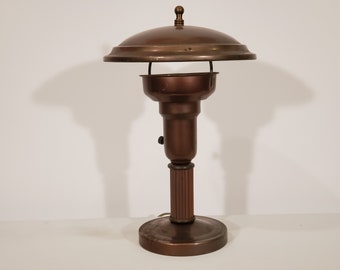 Antique Saucer Industrial Desk Lamp