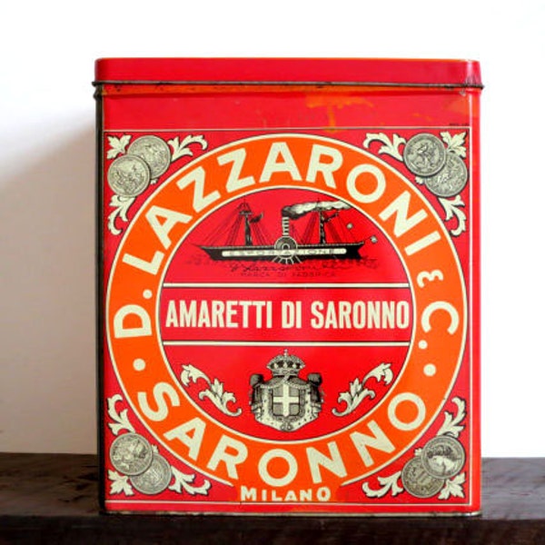 Vintage  Italian Biscotti Large Tin