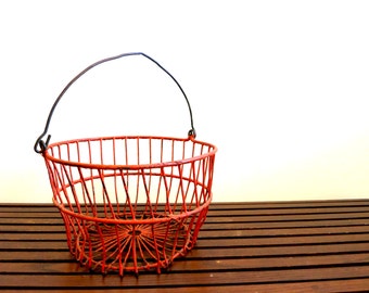 Antique Red Apple Picking Basket
