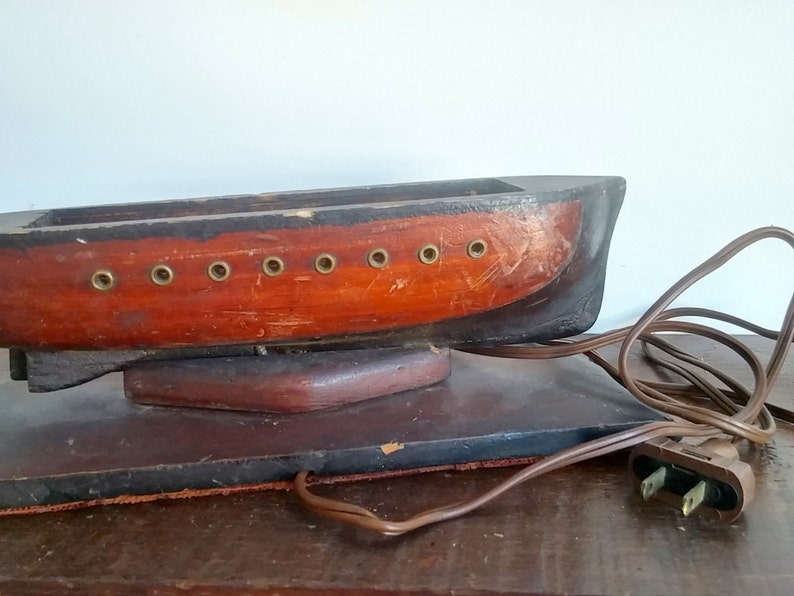 Antique Wooden Boat Light Fixture image 4