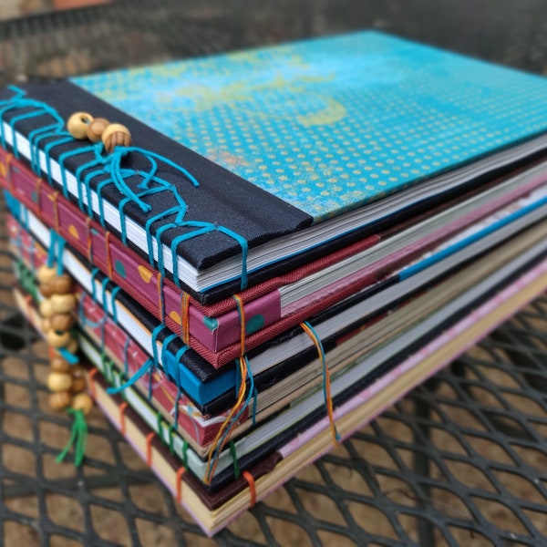 Hand-made Journals, Japanese binding, Bookbinding, Japanese Hole Stab Binding