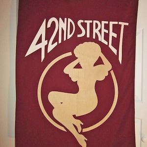 Authentic, Vintage, 2-Sided, 42ND Street Cloth Advertising Street Banner, Broadway, Wall Hanging, Nostalgic, Large, 31x49, FREE Ship