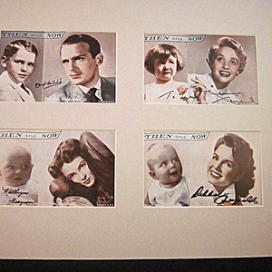 Hand Signed, Vintage Arcade Card Display, Now & Then Series, Hollywood Memorabilia, Movie Star, Silver Screen, Decor, Baby, Debbie Reynolds image 1