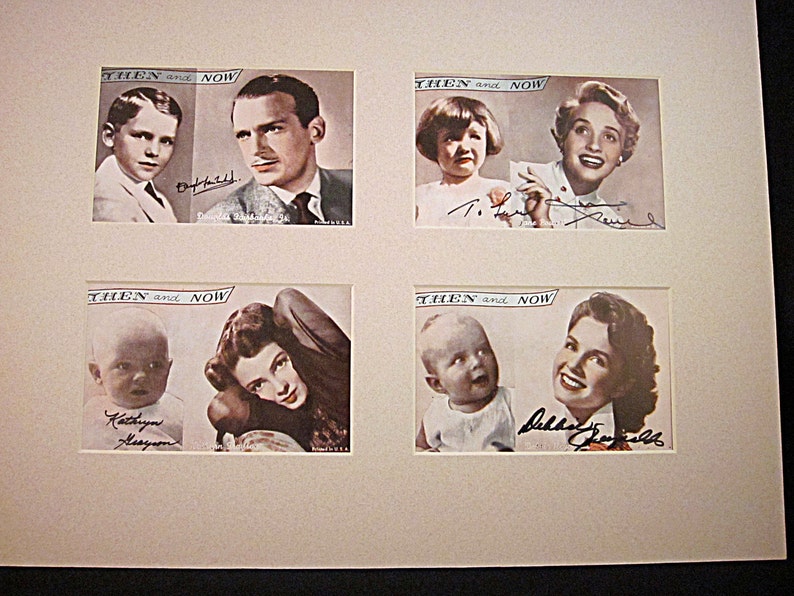 Hand Signed, Vintage Arcade Card Display, Now & Then Series, Hollywood Memorabilia, Movie Star, Silver Screen, Decor, Baby, Debbie Reynolds image 1