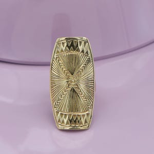 Handcrafted Brass Geometric Ring – Bold Statement Jewelry, Vintage Boho Design, Unique Tribal-Inspired Ring, Adjustable Size