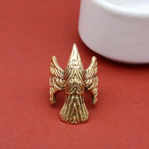 Brass Finger Armor Ring – Gothic Medieval Warrior Jewelry, Adjustable Dragon Claw Armor Ring, Punk Rock Statement Ring for Men and Women