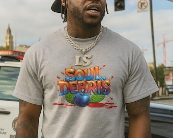 SOUL DEBRIS Hope Tee | Blueberry Graffiti Shirt | Emotional Healing Streetwear
