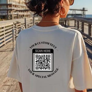 Custom QR Code Shirt Scan Me Shirt Hidden Message Gift for Girlfriend Anniversary Gift For Couples Romantic Surprise Gift For Boyfriend