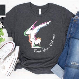 Find Your Balance Yoga Shirt, Mindful Fitness Tee, Motivational Workout T-Shirt, Gym Gift for Women, Colorful Yoga Top, Yoga Sweatshirt