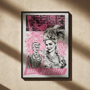 Marie Antoinette Poster – Sofia Coppola Film Art, Pink Baroque Collage, Feminine Vintage Wall Art