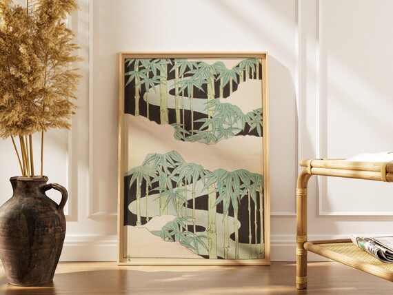 Japanese Bamboo Print · Vintage Asian Wall Art · Minimalist Japanese Pattern · Digital Download