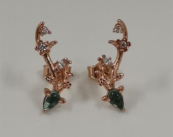 rose gold earrings pandora king of glory yao deer raw flower