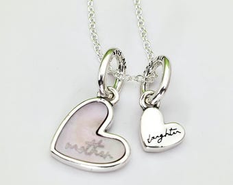 Collar colgante separable para madre e hija de 45 cm, Pandora, plata S925 Ale