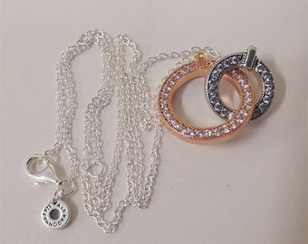 necklace #45cm pandora signature two tone intertwined circles
