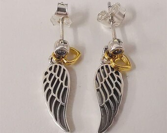 love wing earrings pandora sterling silver