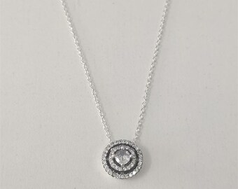 Doppel-Heiligenschein Pandora Schmuck Damen-Kette Funkelnder