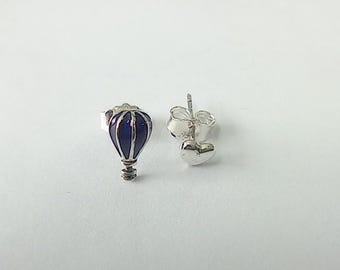 earrings pandora hot air balloon and heart stud