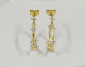 hoop earrings pandora era lab-grown diamond station