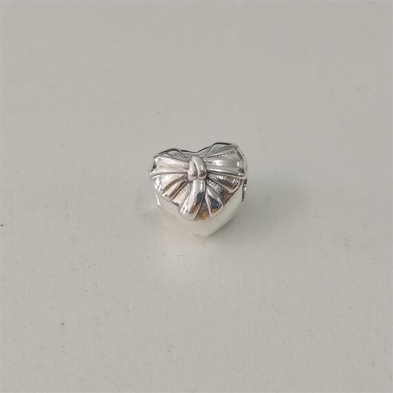 Pandora Silver Brilliant Heart Bow Charm S925 ALE - Main Image