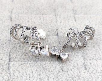 Sparkling Bow Climber Earrings Pandora Bridgerton