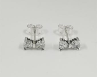 small bow stud earrings pandora sparkling