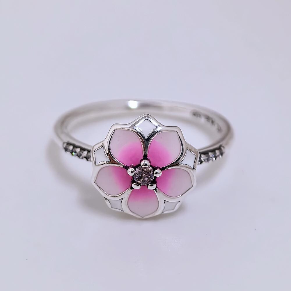 Pandora Glass Leaf Ring Jh 18K Gold Jewelry Wholesale Sterling