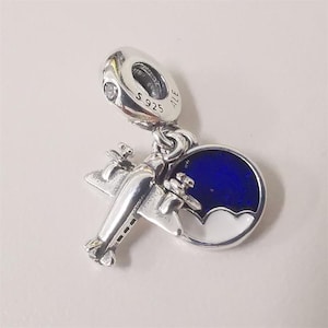 Silver Rotating Propellers Plane Pendant Charm to Pandora brace