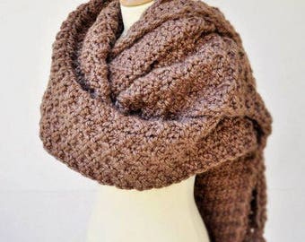 Extra Long Scarf, Oversized Knit Scarf, Lenny Inspired Scarf, Extra Wide Chunky Scarf With Tassels,  Unisex Street Fashion