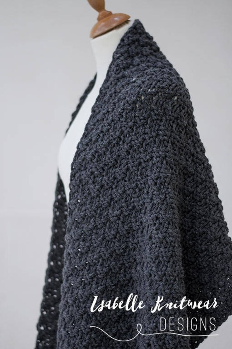 Extra Long Scarf, Dark Grey Melange Oversize Knit Scarf With Tassels, Large Winter Scarf image 3