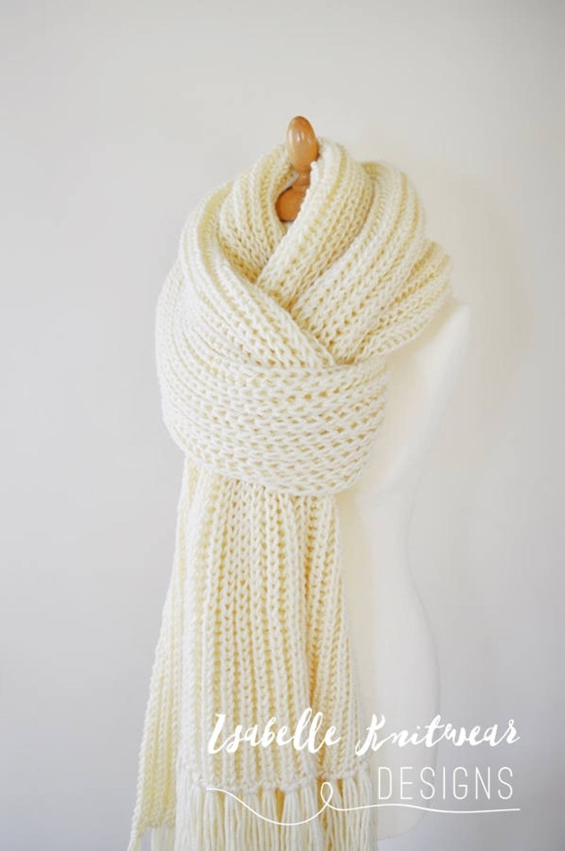 Super Scarf Extra Long Knit Scarf With Tassels Oversized Etsy