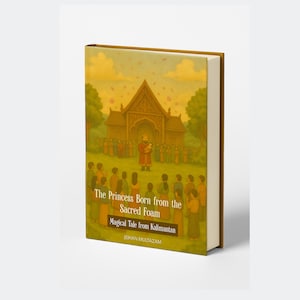 Libro digitale per bambini: La principessa nata dalla schiuma sacra /Magico racconto indonesiano/Pagine da colorare bonus/(1 racconto da Wisp and Tale)
