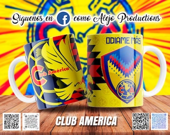 Club America, Club America Design Mug, America, Las Aguilas, Mexican Soccer League, Club America Gifts, 110z and 15oz Mug.