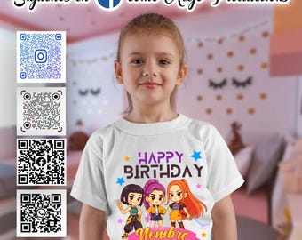 PNG personalizado "É meu aniversário Huntrix", PNG de aniversário de Caçadores de Demônios Kpop, PNG personalizado de aniversário Huntrix para menina ou menino, PNG e PSD de família de aniversário