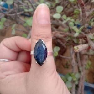 Blue Sapphire Ring 925 Solid Sterling Silver Ring Handmade Gemstone Rings Precious Sapphire Ring For Women&#39;s Girls Anniversary Gifts For Her