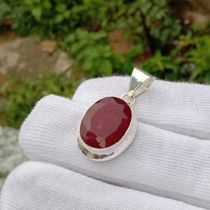 Sterling Silver Ruby Pendant Necklace: Handmade Gemstone Jewelry