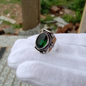 Chrome Diopside Ring 925 Sterling Silver Ring Precious Stone Handmade Ring Green Diopside Rings For Women&#39;s Girls Anniversary Gifts For Her