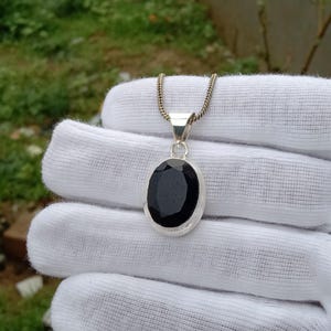 Handmade Sterling Silver Blue Sapphire Pendant Necklace