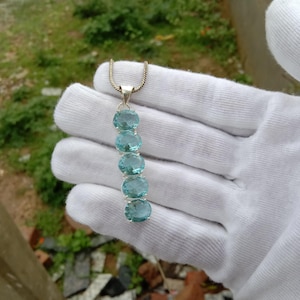 Aquamarine Pendant: Sterling Silver Necklace, Handmade Gemstone Jewelry