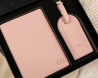 Personalisierter Passhalter & Gepäckanhänger, benutzerdefinierte Passport Brieftasche, Hochzeitsgeschenk, Reisegeschenk für sie, Trauzeugen Vorschlag, Reise-Accessoires