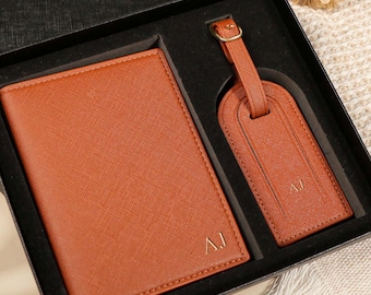 Personalized Passport Holder, Luggage Tag, Custom Travel Wallet, Wedding Gift, Bridesmaid & Groomsmen Gift, Honeymoon or Travel Accessories