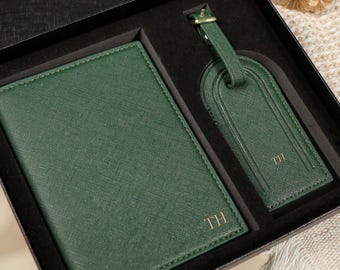 Personalized Passport Cover and Luggage Tag Custom Passport Holder Travel Accessories Gift Travel Ideas Holiday Gift Wedding Favors